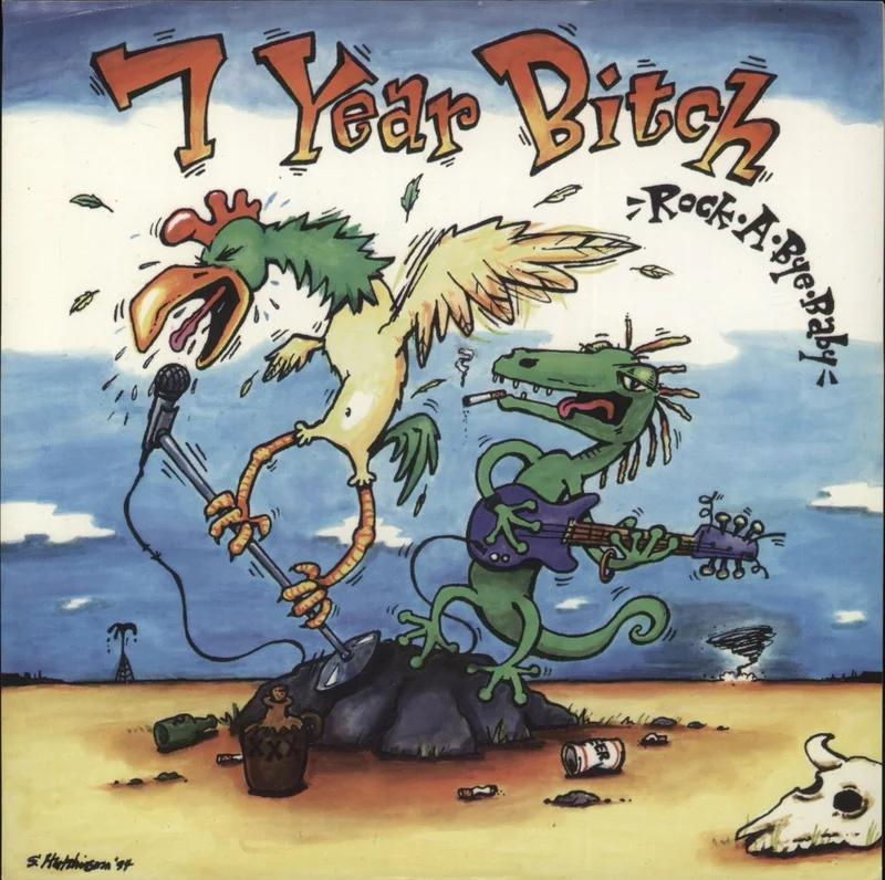 7 Year Bitch Rock A Bye Baby - Blue Vinyl US 7" vinyl