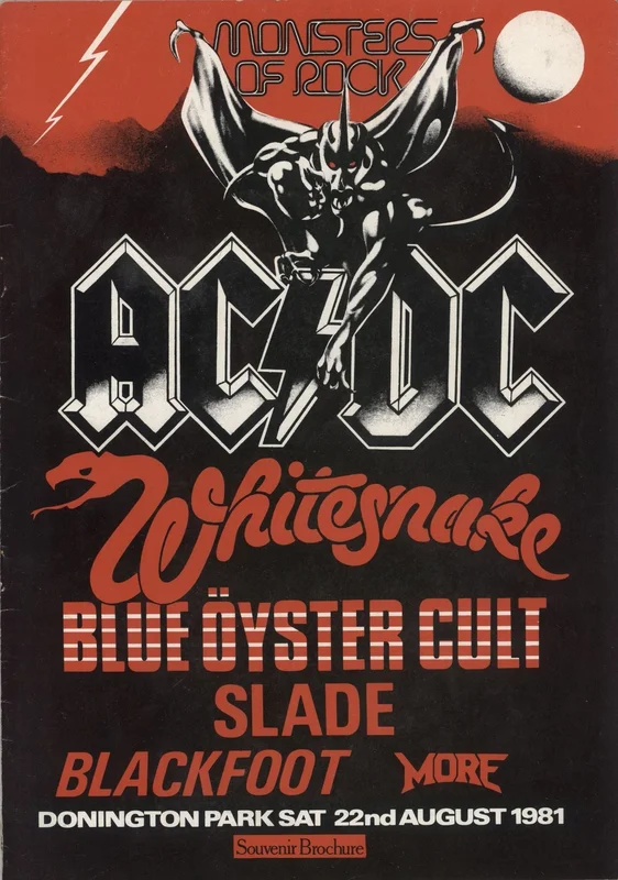 AC/DC Monsters Of Rock 1981 UK Tour programme