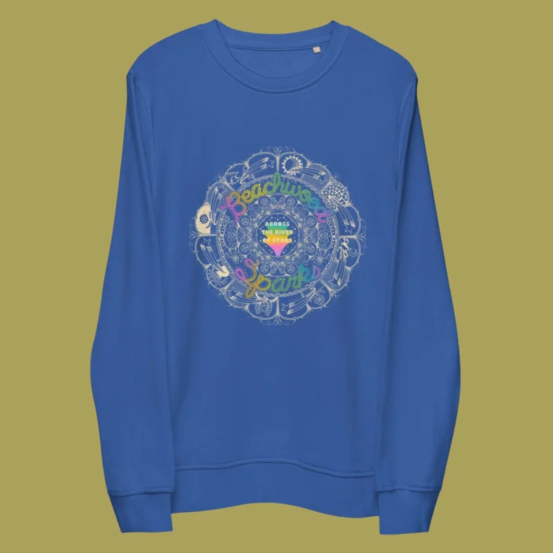Across The River Of Stars Unisex Organic Sweatshirt Black