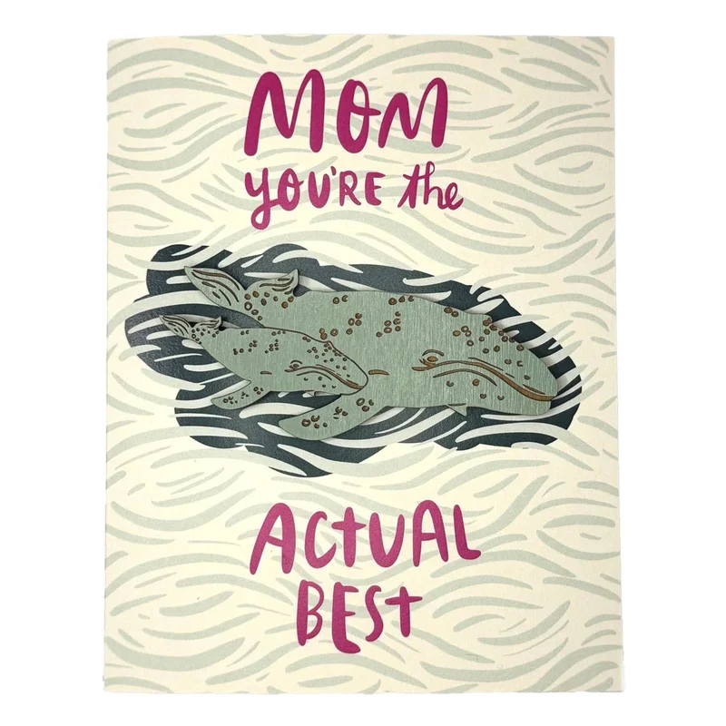 Actual Best Mom Gray Whale Magnet Card