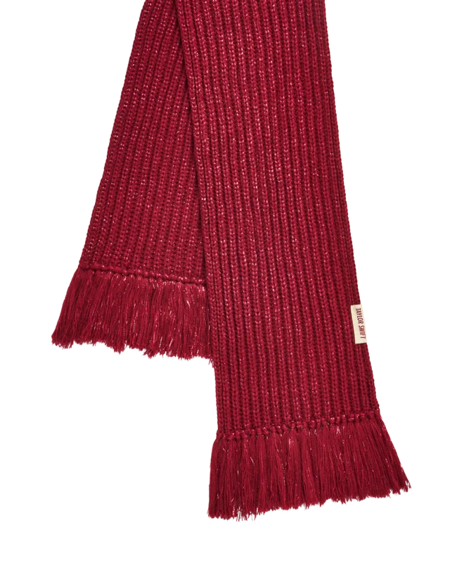 All Too Well Lurex Red Scarf
