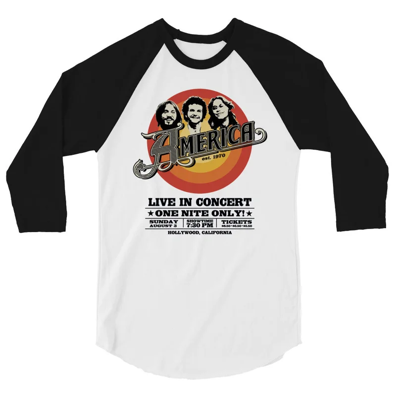 America Live In Concert Baseball T-Shirt