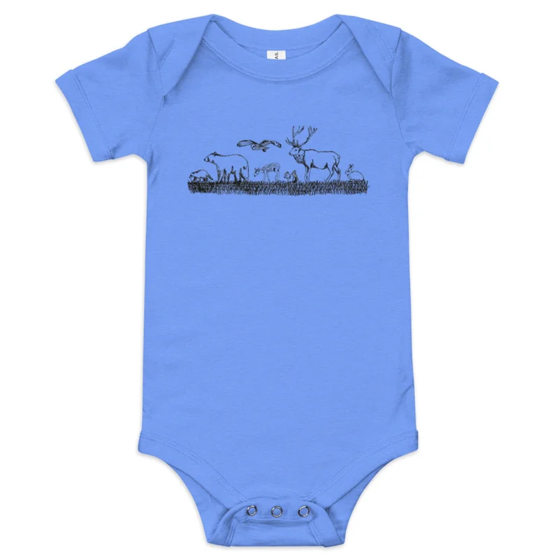 Animal Parade Onesie Heather Columbia Blue