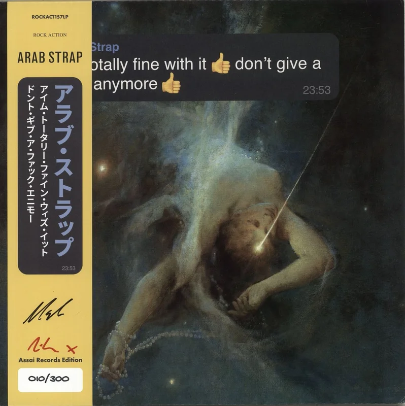 Arab Strap I'm Totally Fine With It, Don't Give A Fuck Anymore - Yellow Vinyl - Autographed Obi UK Vinyl LP