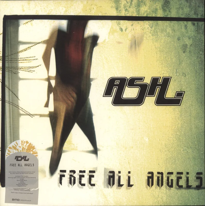 Ash Free All Angels - Clear With Yellow Splatter Vinyl UK Vinyl LP