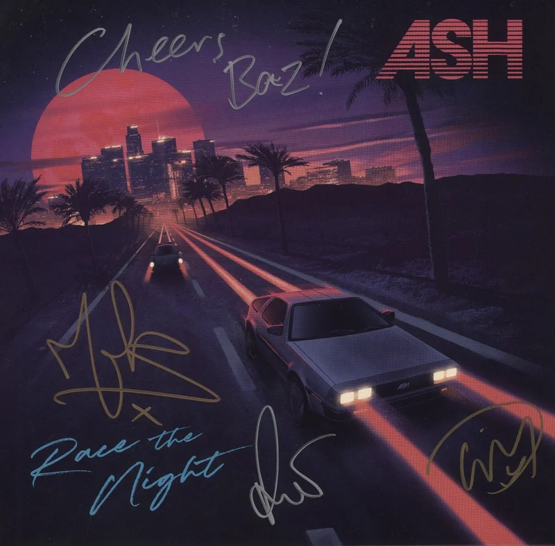 Ash Race The Night - Orange Vinyl - Autographed UK Vinyl LP