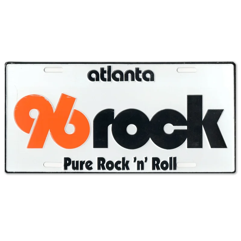 Atlanta 96Rock License Plate White