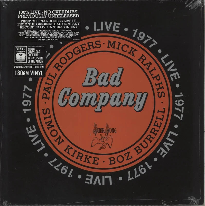 Bad Company Live 1977 - Sealed UK 2-LP vinyl set