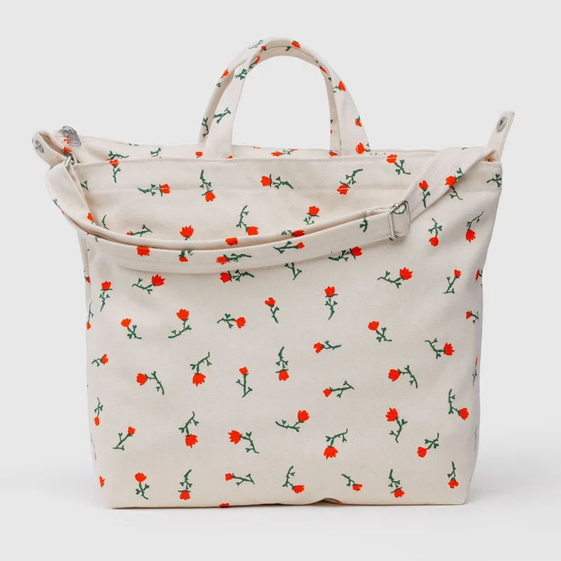 BAGGU Painted Wildflower Horizontal Zip Duck Bag