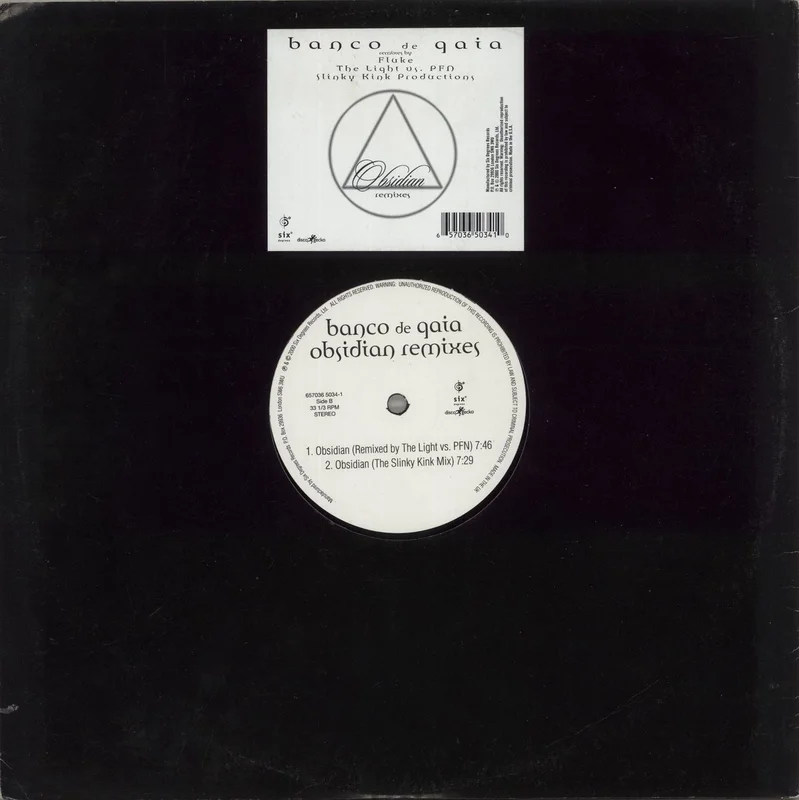 Banco De Gaia Obsidian Remixes US 12" vinyl