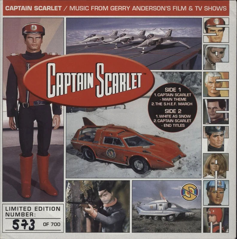 Barry Gray Captain Scarlet - Red Vinyl UK 7" vinyl