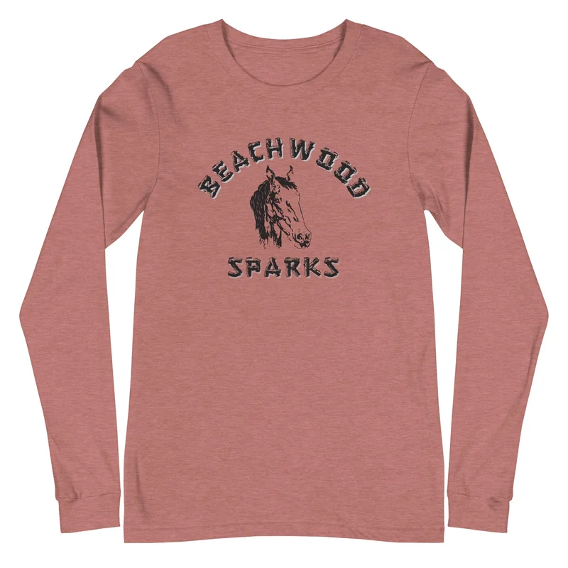 Beachwood Sparks Horsey Logo Unisex Long Sleeve Color Tee Red