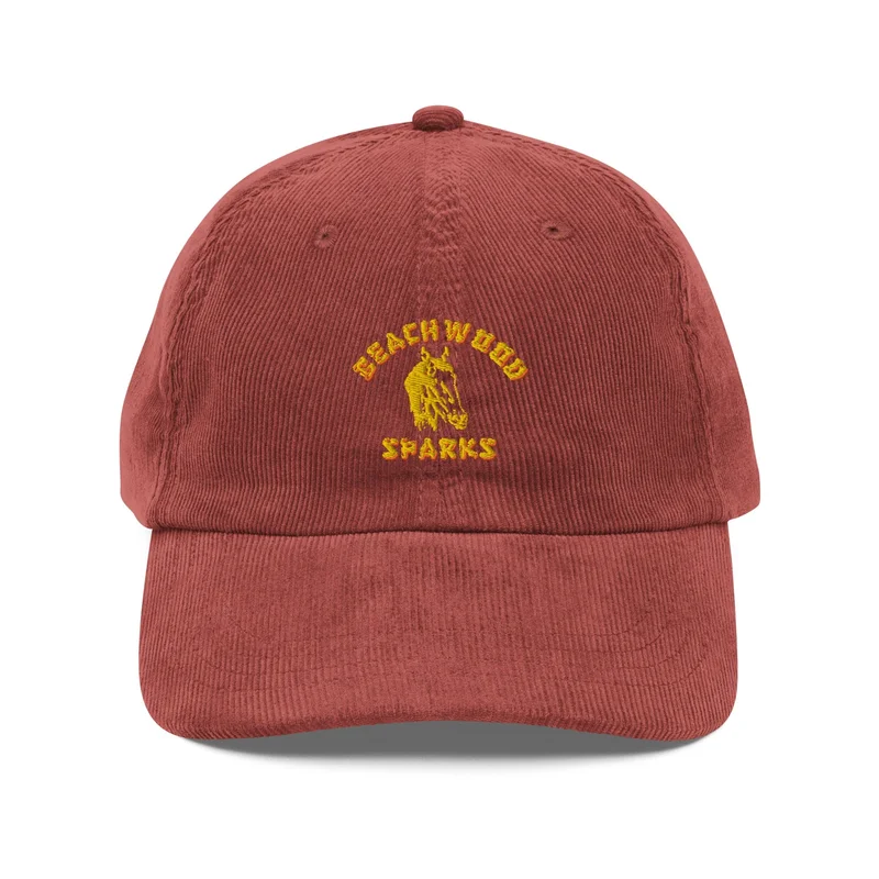 Beachwood Sparks Vintage Corduroy Horsey Cap (GOLD LOGO) Black