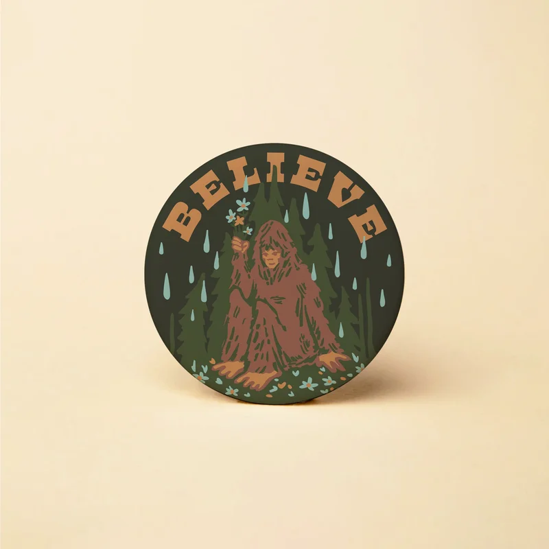 Believe Bigfoot Button