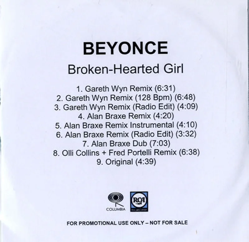 Beyonc Broken-Hearted Girl UK Promo CD-R acetate