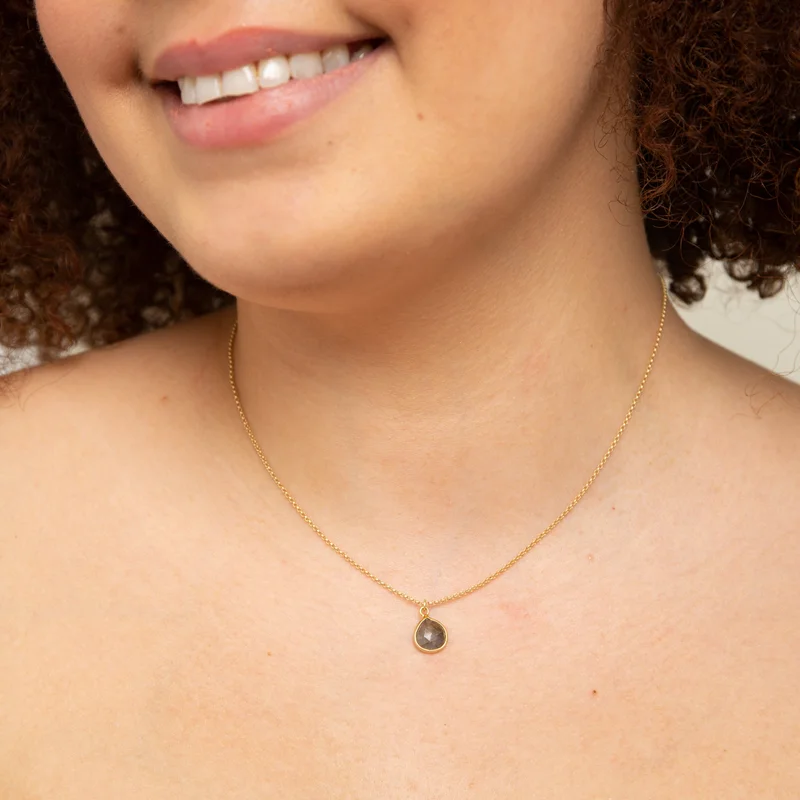 Bezel-Wrapped Gemstone Necklace Amazonite