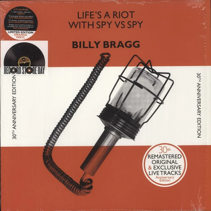 Billy Bragg Life's A Riot With Spy Vs Spy (30th Anniversary Edition) - Stickered Shrink - RSD2022 UK Vinyl LP