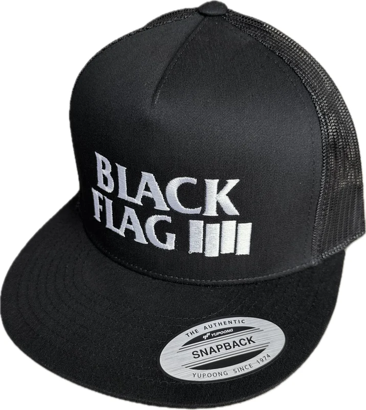 Black Flag - Bars & Logo Trucker Hat Black/Black