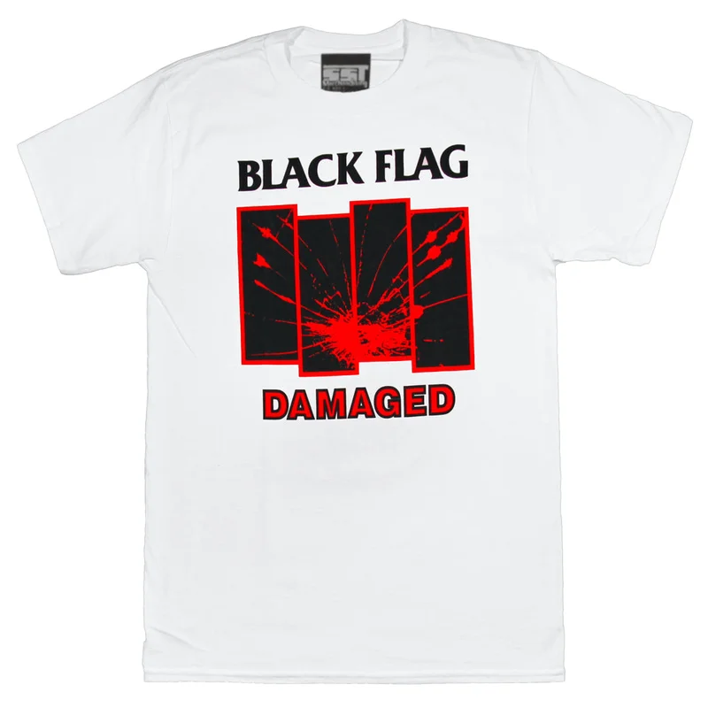 Black Flag Damaged T-Shirt White Shirt