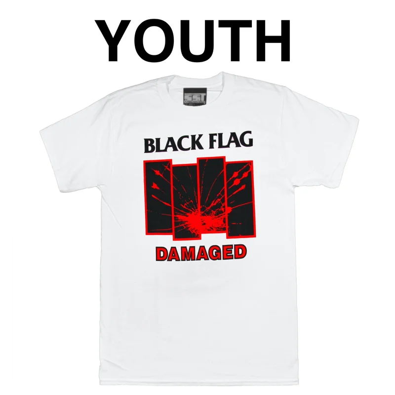 Black Flag Damaged Youth T-Shirt Youth-Large