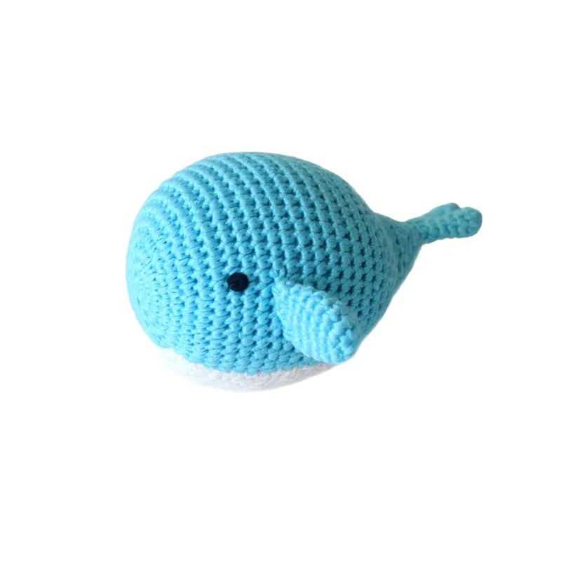 Blue Whale Hand-Crocheted Rattle