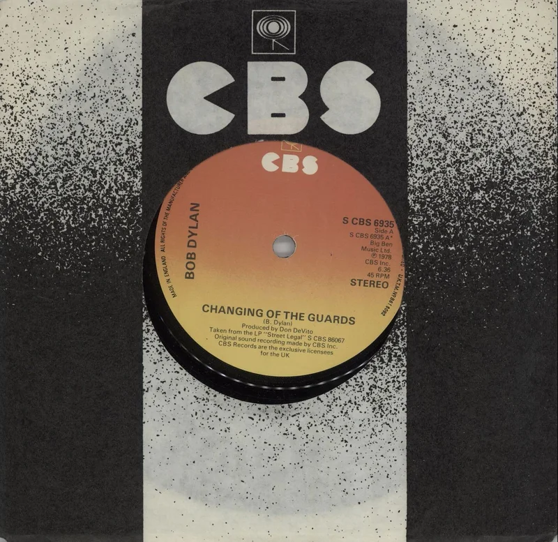 Bob Dylan Changing Of The Guards UK 7" vinyl
