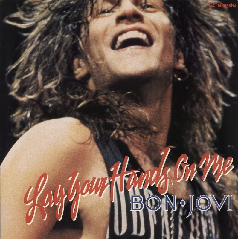 Bon Jovi Lay Your Hands On Me + Poster / EX US 12" vinyl