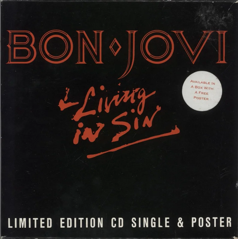 Bon Jovi Living In Sin - EX UK CD single