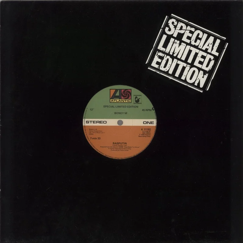 Boney M Rasputin UK 12" vinyl