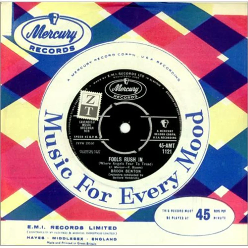 Brook Benton Fools Rush In UK 7" vinyl