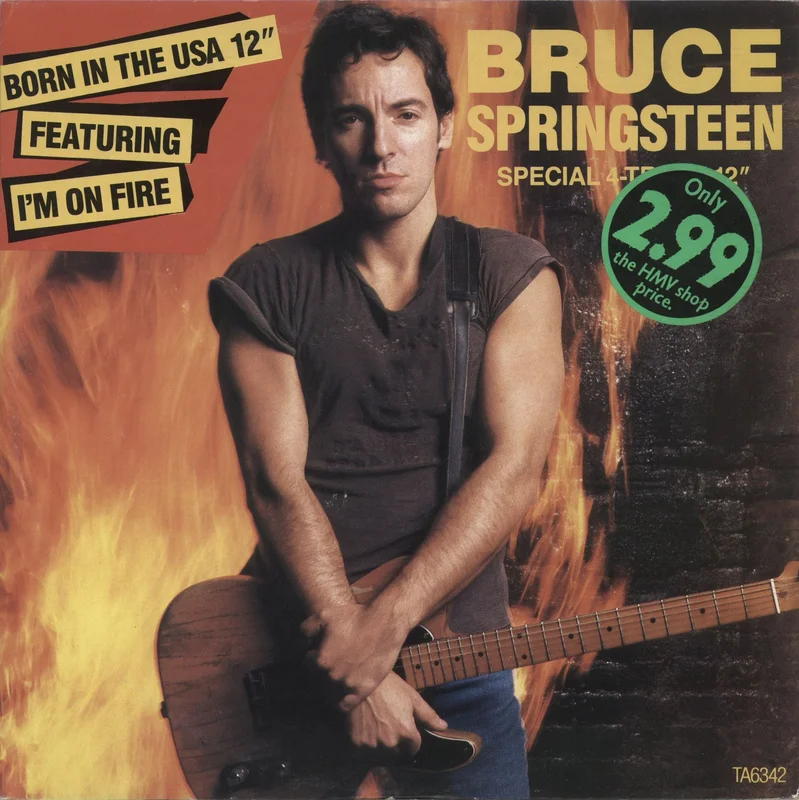 Bruce Springsteen I'm On Fire - Price Sticker UK 12" vinyl