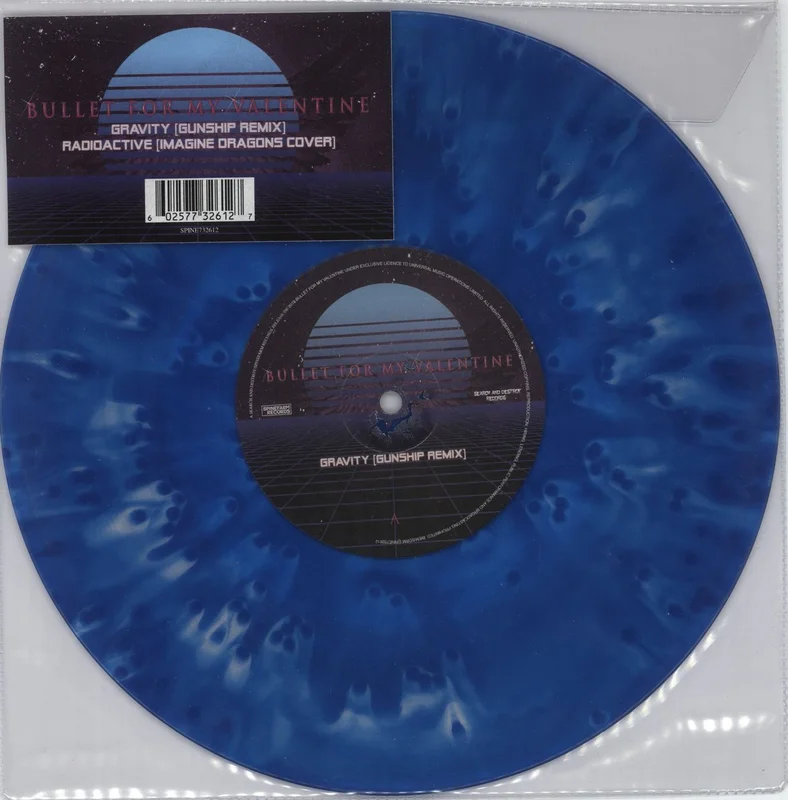 Bullet For My Valentine Gravity [Gunship Remix] - Blue Vinyl UK 10" vinyl