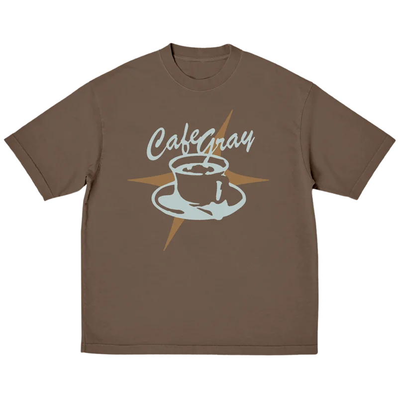 Cafe Gray Brown T-Shirt