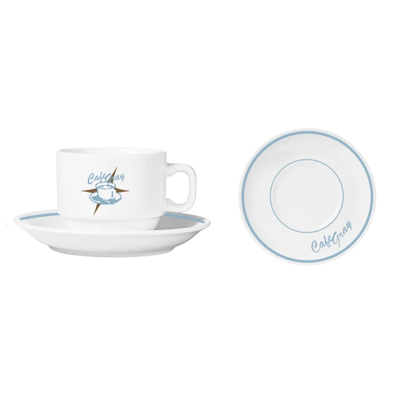 Cafe Gray Diner Cup & Saucer
