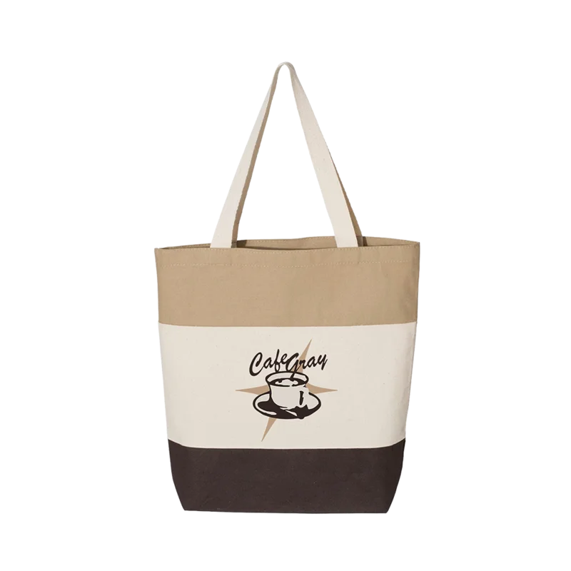 Cafe Gray Striped Weekender Tote