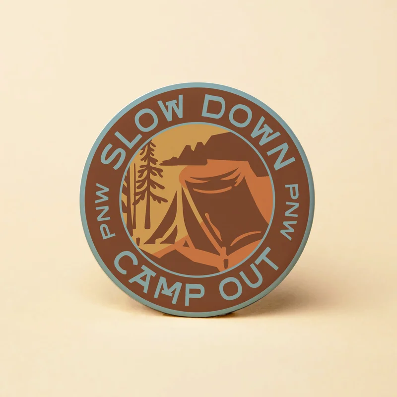 Camp Out Round Magnet