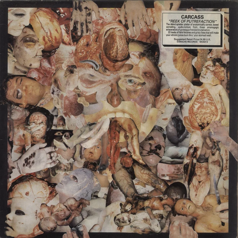 Carcass Reek Of Putrefaction - Hype Sticker - VG UK Vinyl LP