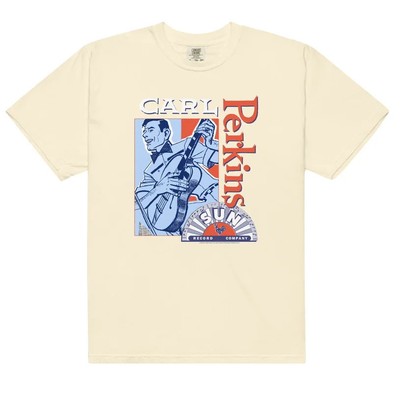 Carl Perkins Retro Print T-Shirt Ivory