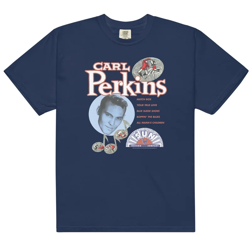 Carl Perkins Song Titles T-Shirt True Navy