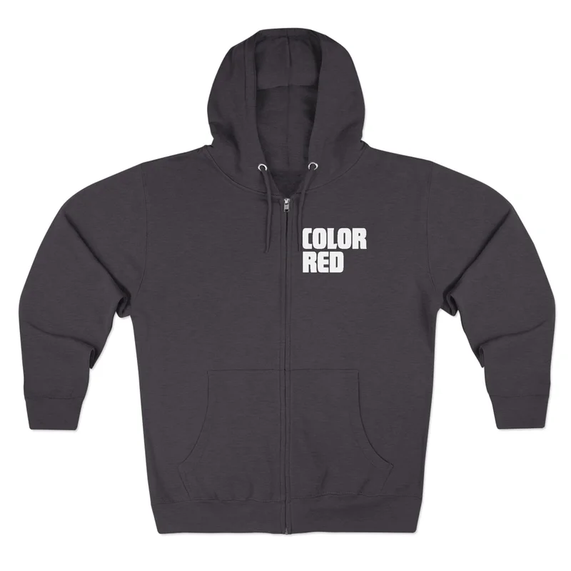 Color Red Full-Zip Hoodie (three color options) Black