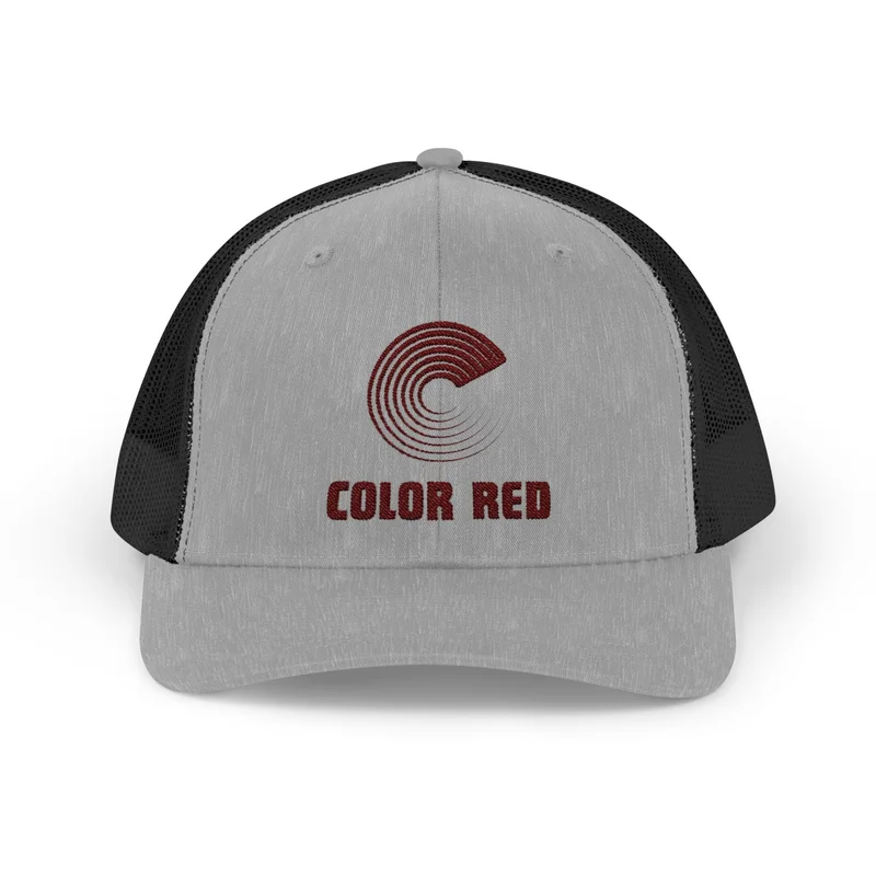 Color Red Snapback Trucker Cap - Embroidered (several color options) Brown / Khaki