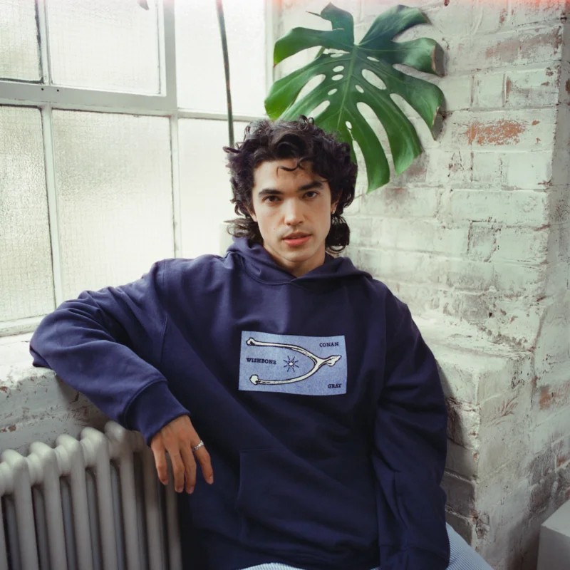 Conan Gray Wishbone Navy Hoodie
