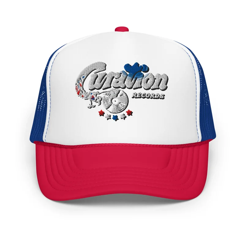 Cosmic American Curation Embroidered Foam trucker hat Blue / White / Blue