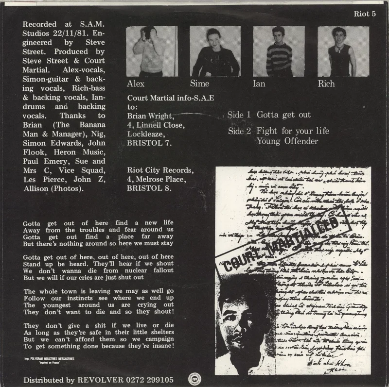 Court Martial Gotta Get Out EP UK 7" vinyl