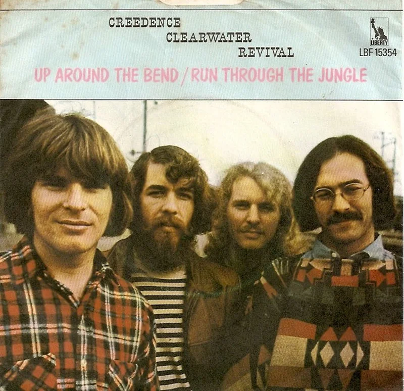 Creedence Clearwater Revival Up Around The Bend - 1st - 3 Prong + P/s UK 7" vinyl