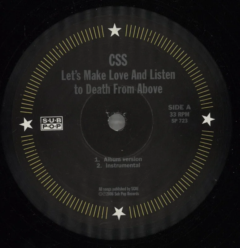 CSS Let's Make Love And Listen To Death From Above US 12" vinyl