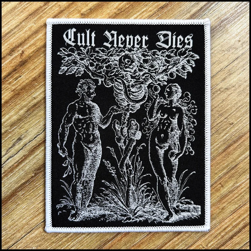 CULT NEVER DIES: deluxe/limited TREE OF KNOWLEDGE AND DEATH deluxe patch (by CND) White border patch
