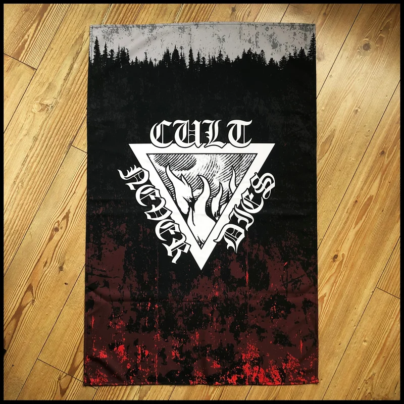 CULT NEVER DIES large flag / textile poster