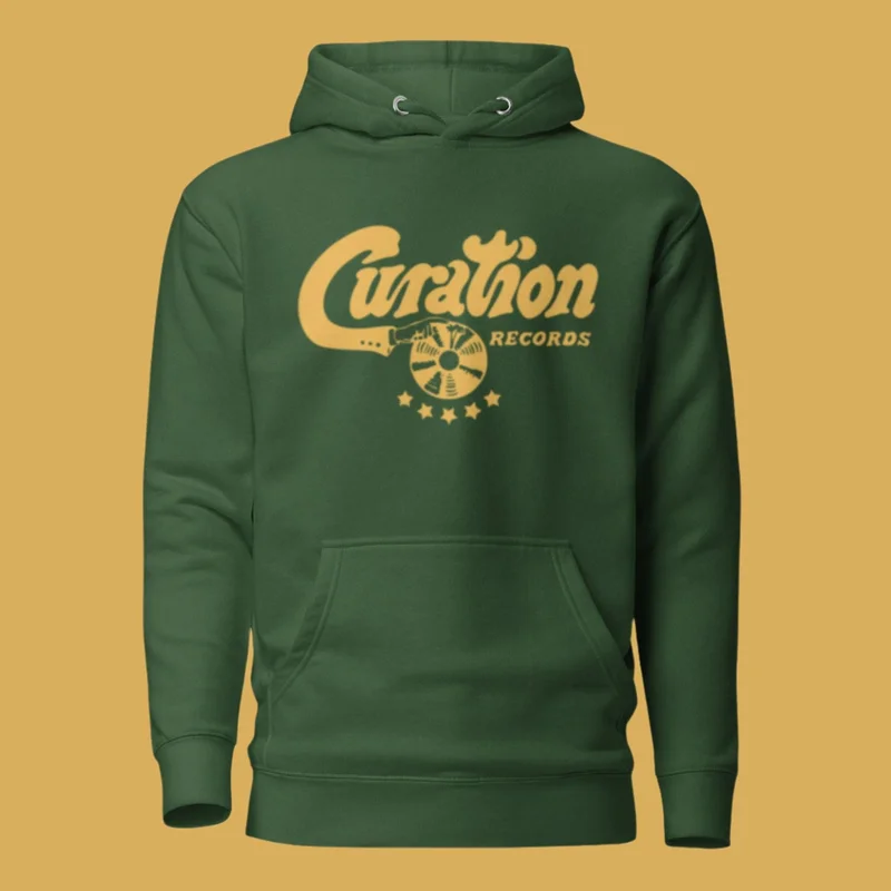 Curation Records Script Logo Unisex Hoodie Navy Blazer