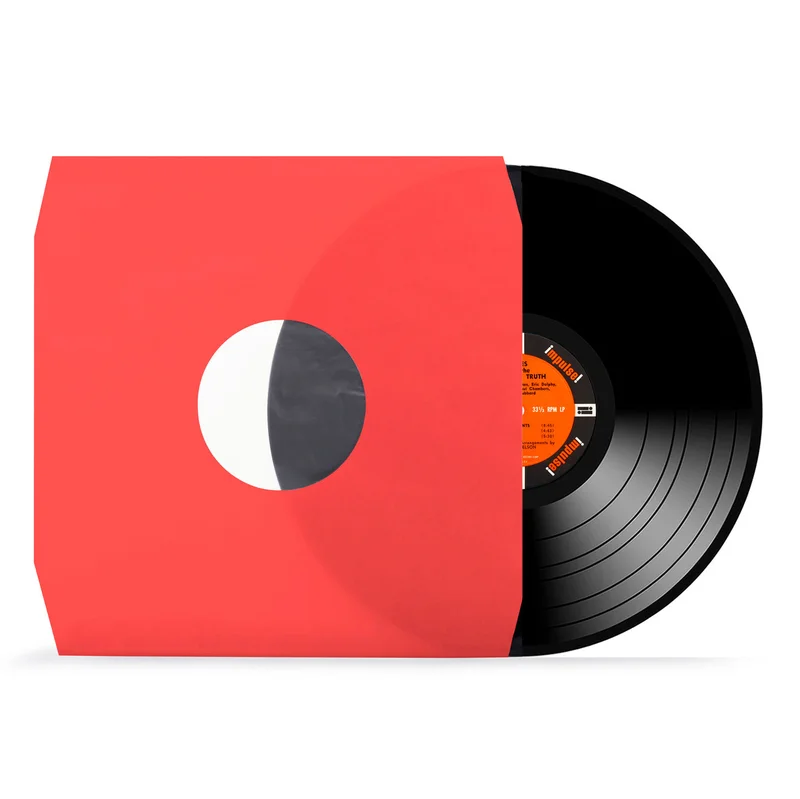 Cut Corner Red Paper & Poly-Lined 12" Record Inner Sleeves - 80gsm